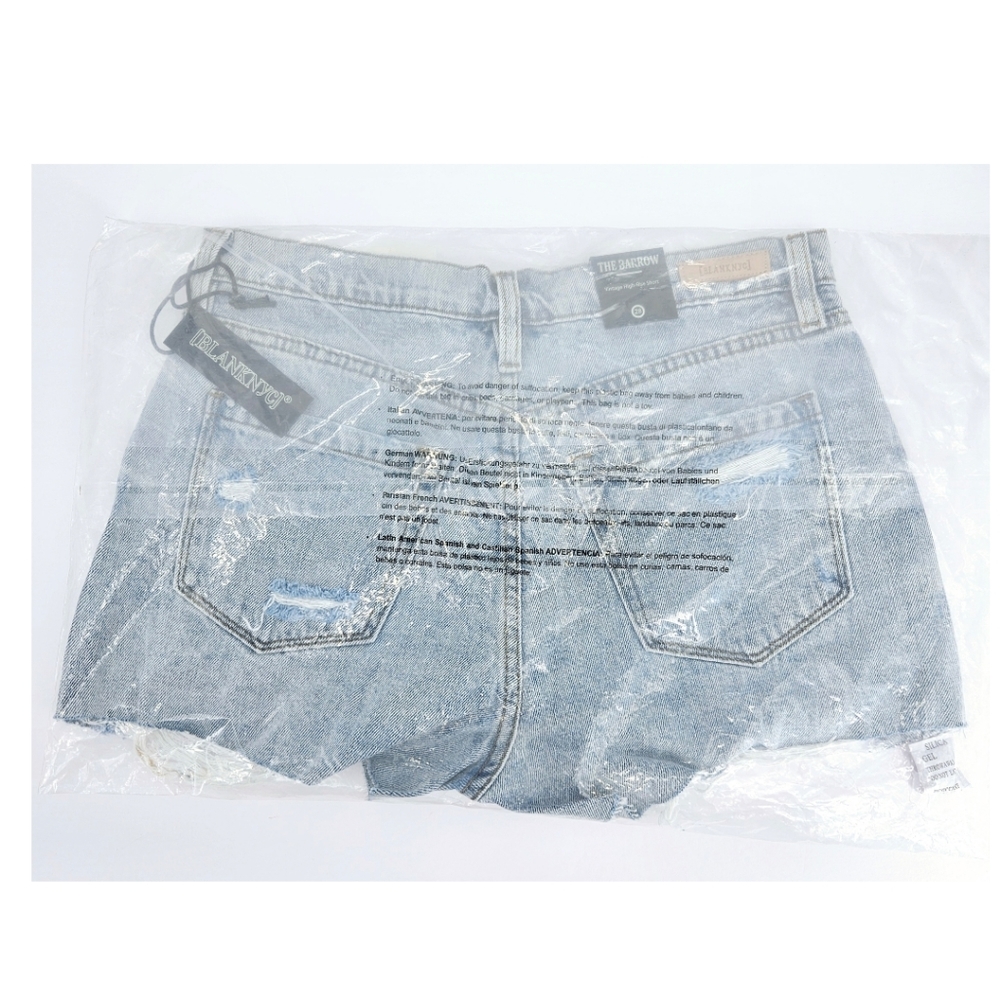 BlankNYC Barrow Distressed Cut-off Jean Shorts Vintage High Rise New - Picture 6 of 9